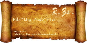 Réthy Zsófia névjegykártya